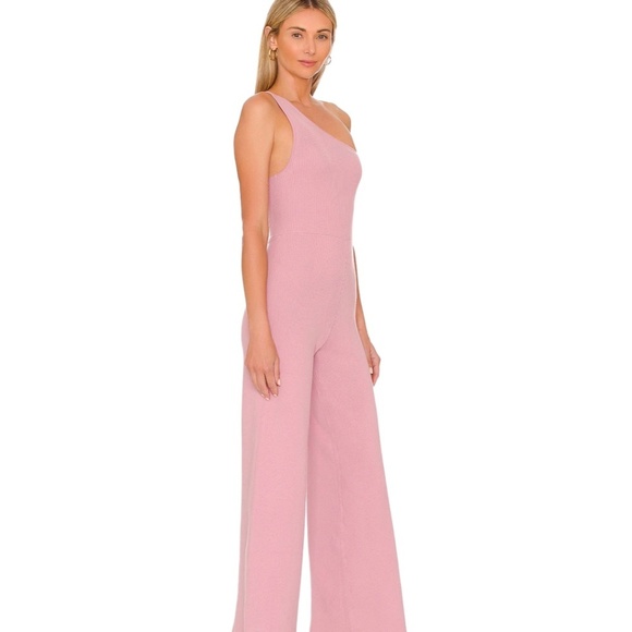 Lilac Wave Ribbed-Knit Waverly Wide-Leg Off-Shoulder Jumpsuit - Picture 5 of 7